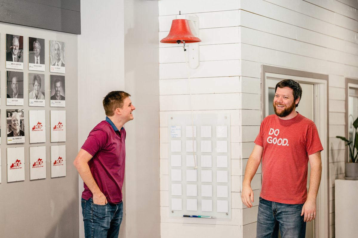 ApaxSoftware's tweet photo. Pictured here, teammates Chris Allen and Caleb King give the bell a ring to celebrate a successful product launch with MobileServe.   

More great results: https://t.co/CKE1IkiHES https://t.co/DbYDMY9YEx
