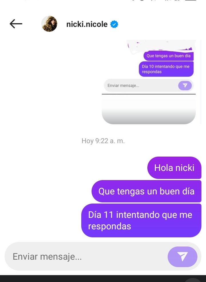 Día 11 intentando que naiki me responda un mensaje al privado en Instagram <a href="/Nicki_Nicole19/">nicole</a>
