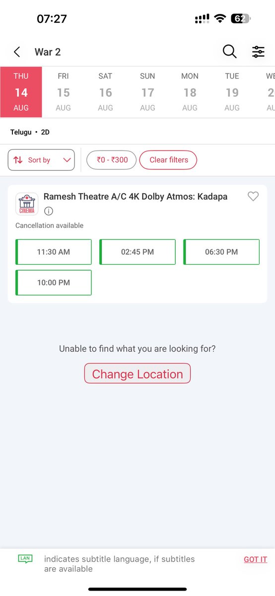 sri2ntr's tweet image. #War2 Telugu bookings opened in Ramesh theater, Kadapa #WAR2OnAug14th