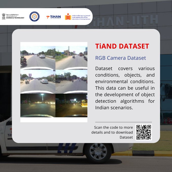IitTihan's tweet image. TIAND - TiHAN Autonomous Navigation Datasets! These datasets support R&amp;amp;D in perception and planning for aerial, terrestrial, and underwater vehicles.  🔗 More info &amp;amp; download : tihan.iith.ac.in/TiAND.html
@EduMinOfIndia

#AutonomousNavigation #AIResearch #TechInnovation #IndianTech