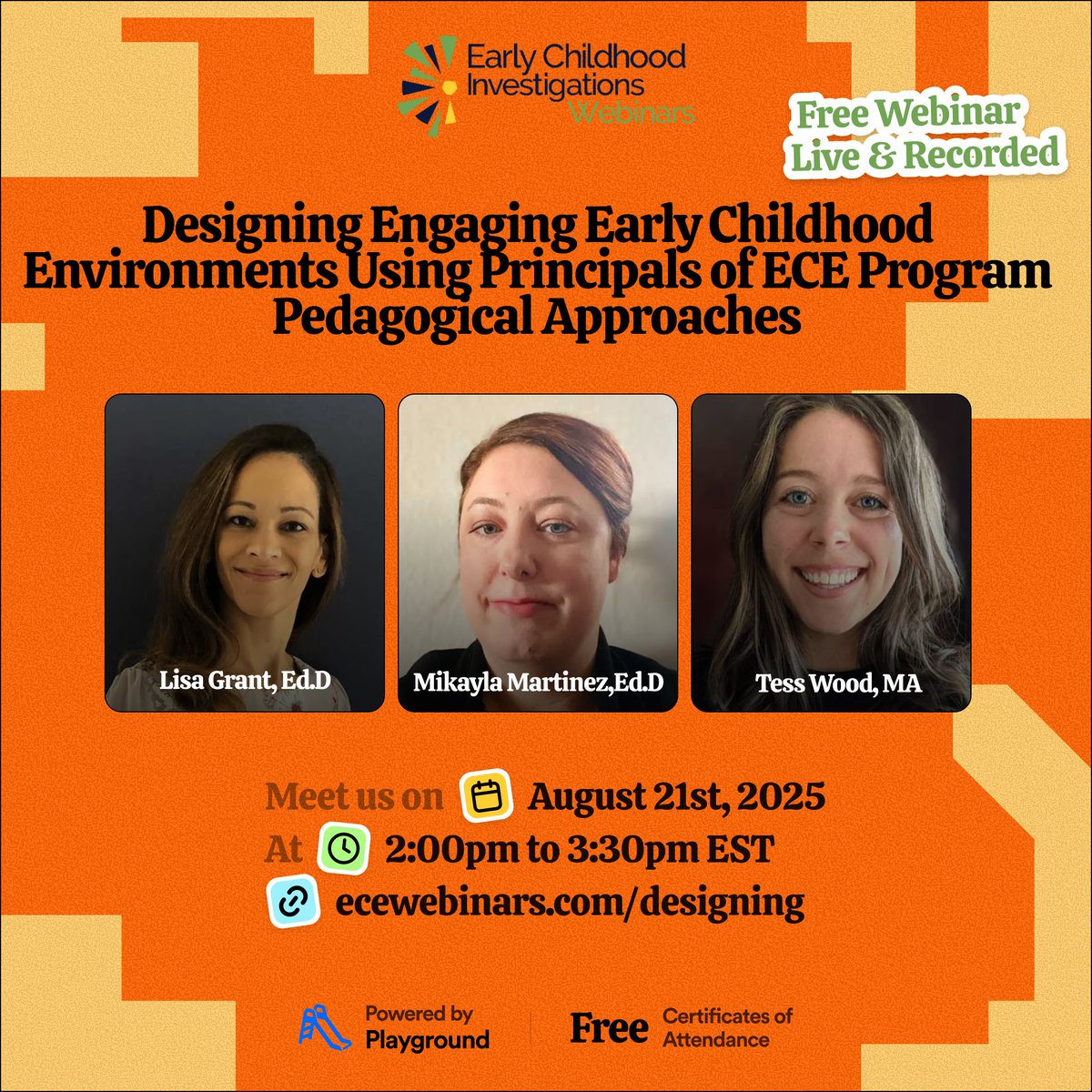 How does your learning environment reflect your vision &amp; support ALL children? Join us for a webinar on designing inclusive, responsive spaces!
👉 Register here: ecewebinars.com/designing-x
#ECE #LearningEnvironments #Inclusion #ECIWebinars