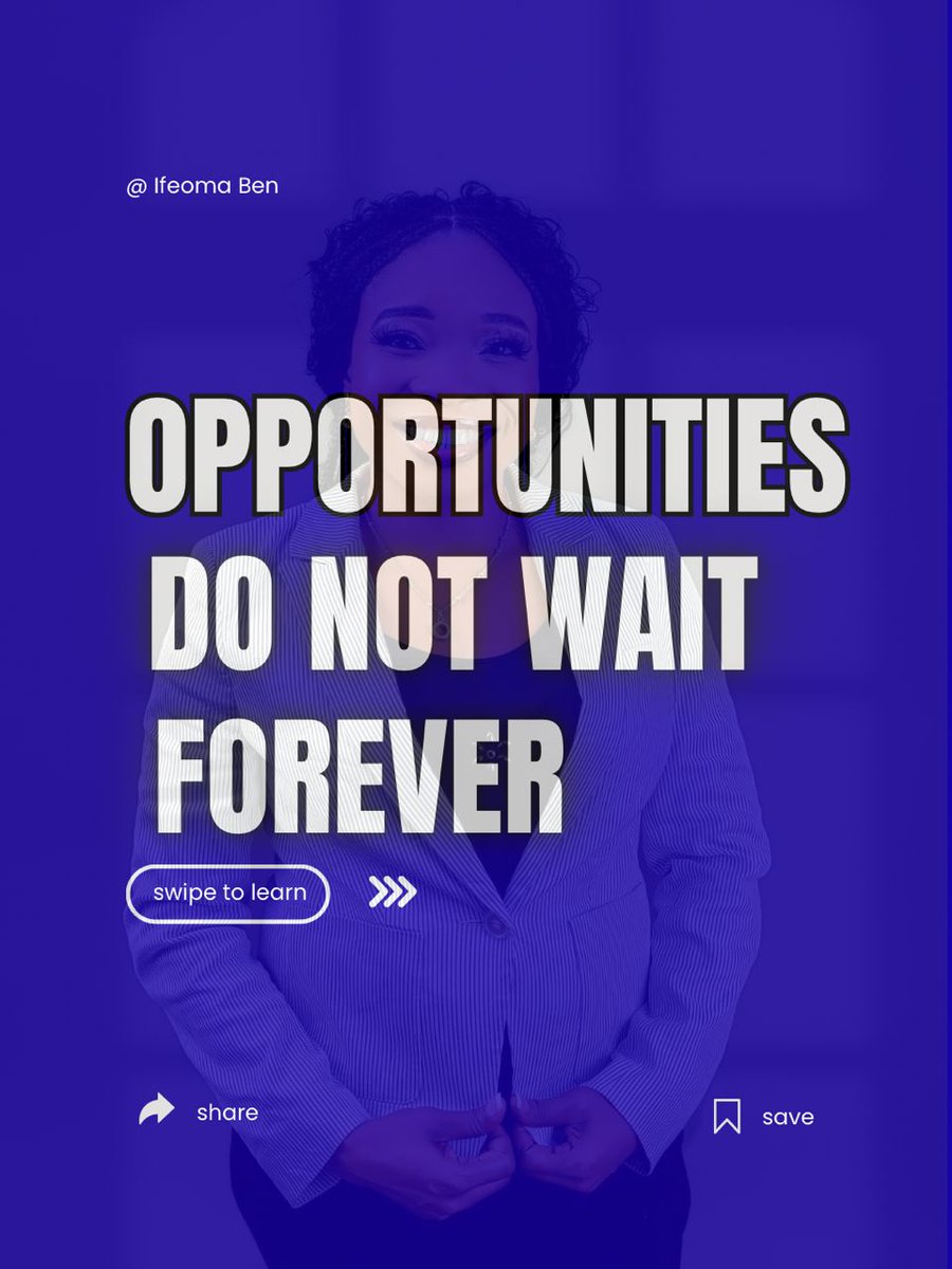 Ifeoma_Ben's tweet photo. Opportunities Do Not Wait Forever
#BusinessTalkWithIfeoma #SmartEntrepreneurship #LegalAndBusiness #FollowUpWins #TheLawSuite #WomenInBusiness #IfeomaBen #BusinessDiscipline https://t.co/dxRnLDU8ie