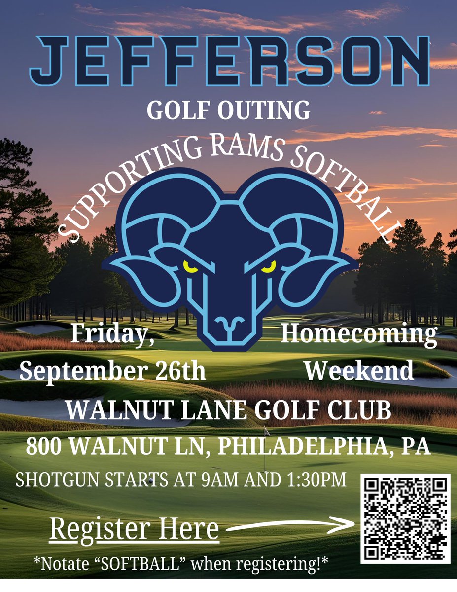 Please join us in supporting Jefferson Softball <a href="/JeffersonRams/">Jefferson Rams 🐏</a> September 26!!! Sign up now…send DM if you want to sponsor!