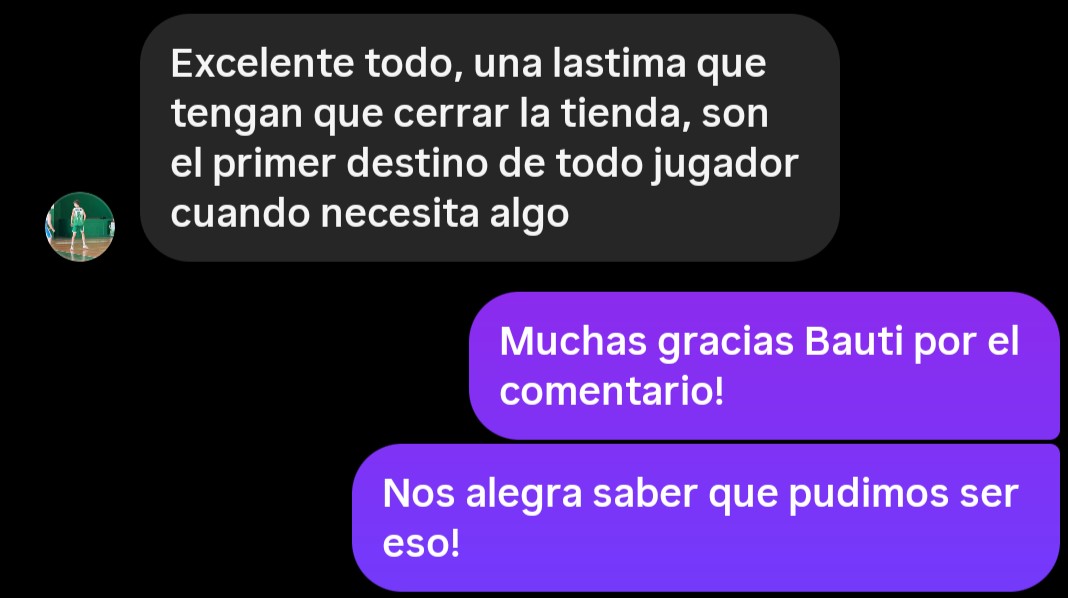 Dentro de lo triste que resulta cerrar un negocio, hay comentarios como este, que nos alegran la mañana y nos hacen pensar que no hicimos las cosas tan mal. Por suerte puedo decir que son muchos los que nos bancaron durante estos, casi, 13 años.
