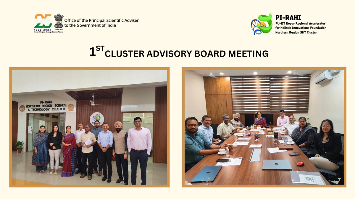 Northern Region S&amp;T Cluster, PI-RAHI’s 1st Advisory Board Meeting – Shaping the Future of Innovation in Northern India!
We are delighted to share that we have successfully hosted the 1st Advisory Board Meeting of PI-RAHI – Northern Region Science &amp; Technology Cluster, bringing