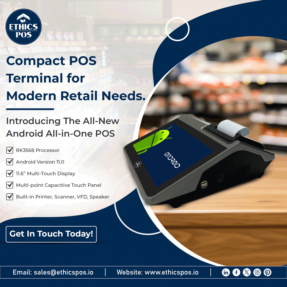 EthicsPos's tweet image. Meet the All-in-One POS. Fast, compact &amp;amp; versatile — built-in printer, scanner, dual display &amp;amp; Android 11 power.

Perfect for retail, cafés &amp;amp; more!

🔗 ethicspos.io | 📞 +91 9274686275

#AllInOnePOS #RetailRevolution #SmartBusinessSolution #CompactPowerhouse #EthicsPOS