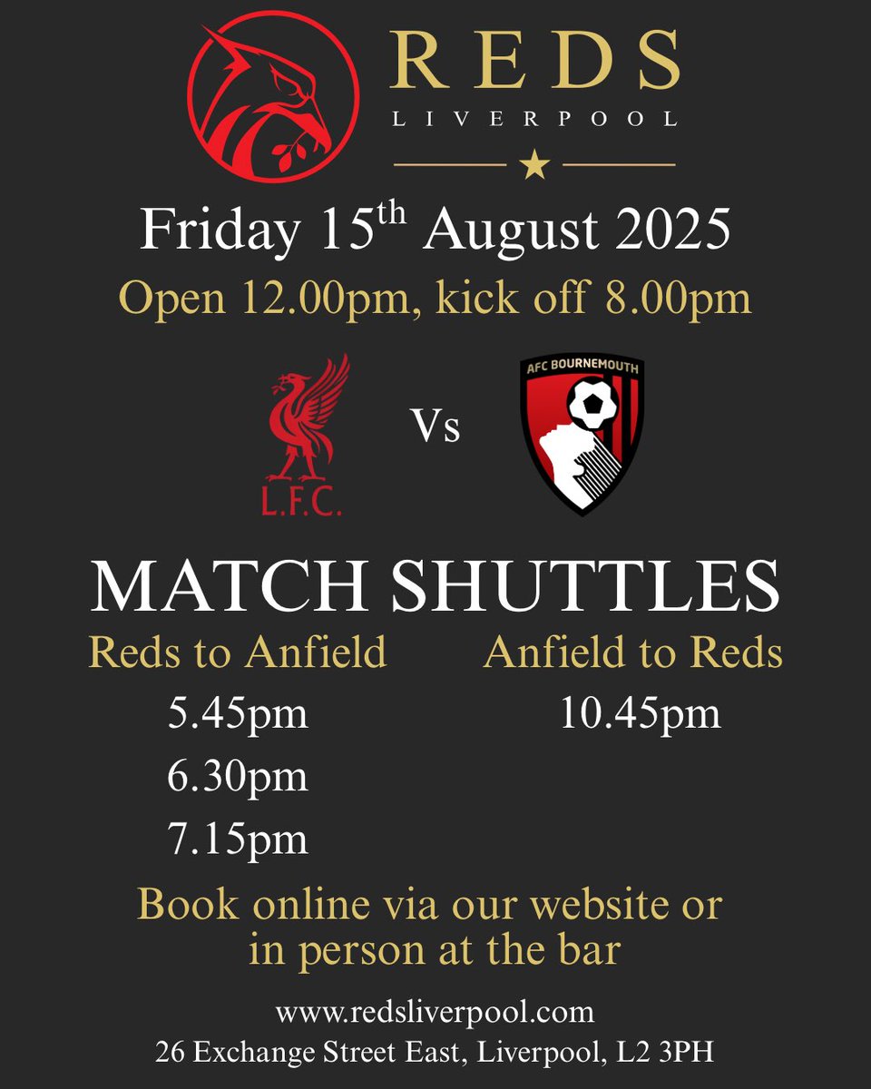 Reds (@redslpl) on Twitter photo THE SEASON IS FINALLY BACK THIS FRIDAY.
The Reds open their title defence against Bournemouth this Friday. We’ve got <a href="/andyhodgson110/">Andy Hodgson</a> live at 4.00pm shuttles running to the ground and back after and the match live at 8.00pm.
Going the match or not Reds is the place to be Friday. THE SEASON IS FINALLY BACK THIS FRIDAY.
The Reds open their title defence against Bournemouth this Friday. We’ve got <a href="/andyhodgson110/">Andy Hodgson</a> live at 4.00pm shuttles running to the ground and back after and the match live at 8.00pm.
Going the match or not Reds is the place to be Friday.