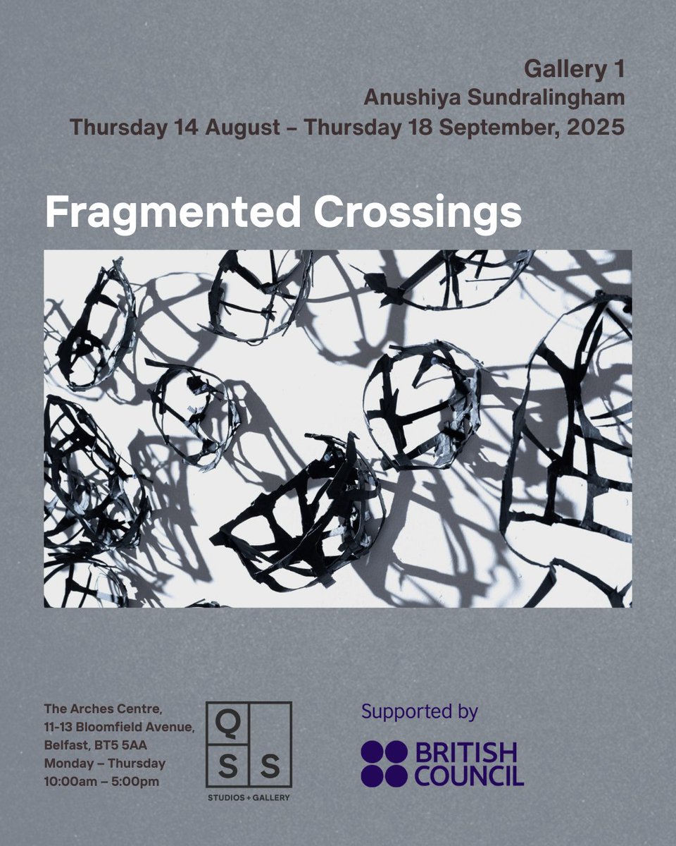 ❤️ Explore 'the human condition – how we adapt, resist and redefine ourselves' as Belfast-based Tamil artist, Anushiya Sundaralingam presents her work at Queen Street Studios.

📅 14 Aug – 18 Sep
🤝 Supported by our Connections Through Culture programme
🔗 ow.ly/if7B50WEso4
