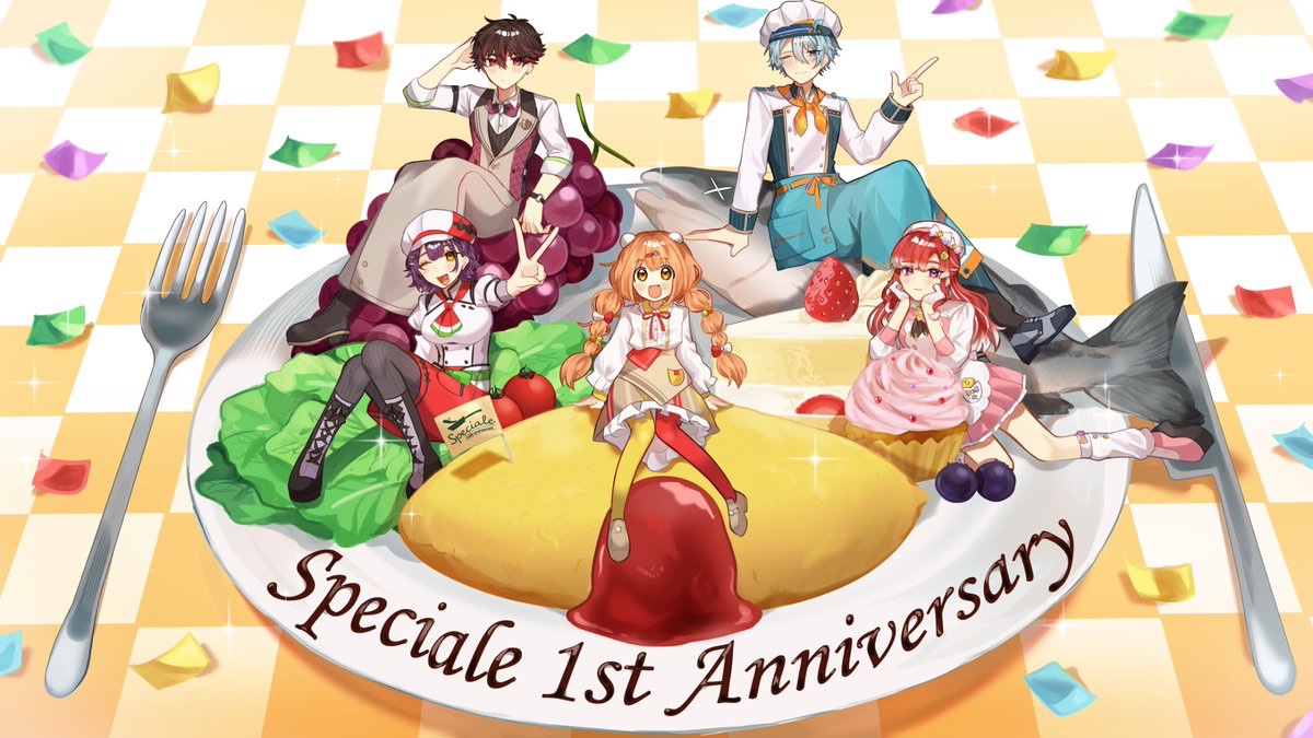 🍽1️⃣🎉
#Speciale1周年 #すぺしゃー絵
