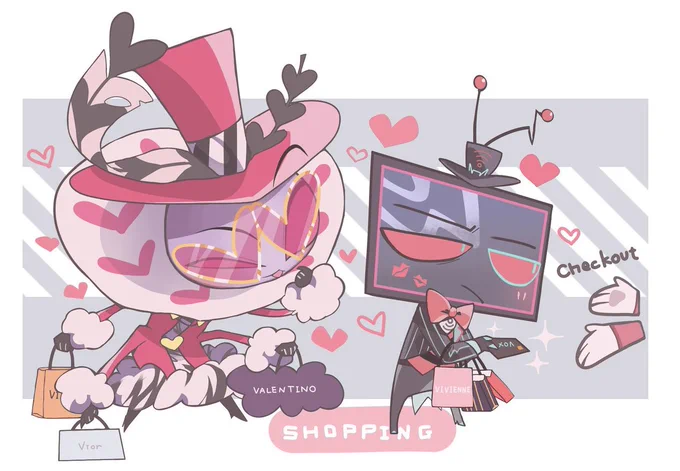 【hzbn/】なんでも買ってくれる #HazbinHotelFanart #staticmoth #voxval