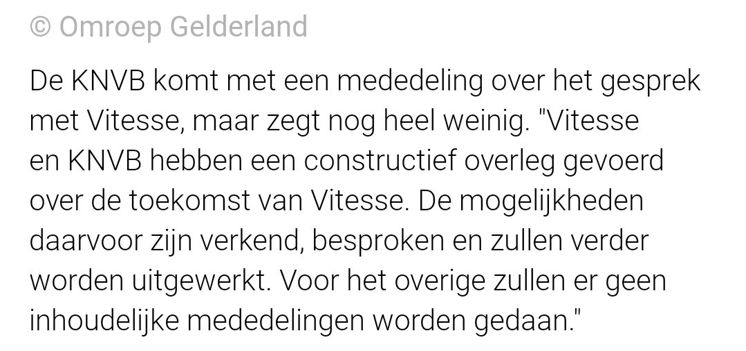 De laatste keer dat we een "constructief" gesprek met de <a href="/KNVB/">KNVB</a> hadden, kregen we 21 minpunten....
#Vitesse