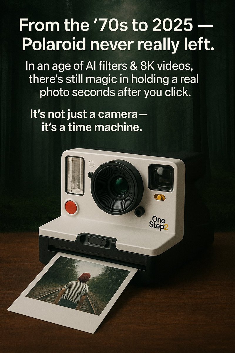 The_TechProf's tweet photo. ๐ธ From the โ70s to 2025 โ Polaroid never really left.
In an age of AI filters & 8K videos, thereโs still magic in holding a real photo seconds after you click.
Itโs not just a cameraโitโs a time machine. ๐ฐโจ
#Polaroid #Photography #TechComeback #RetroVibes https://t.co/PJleQN45x8