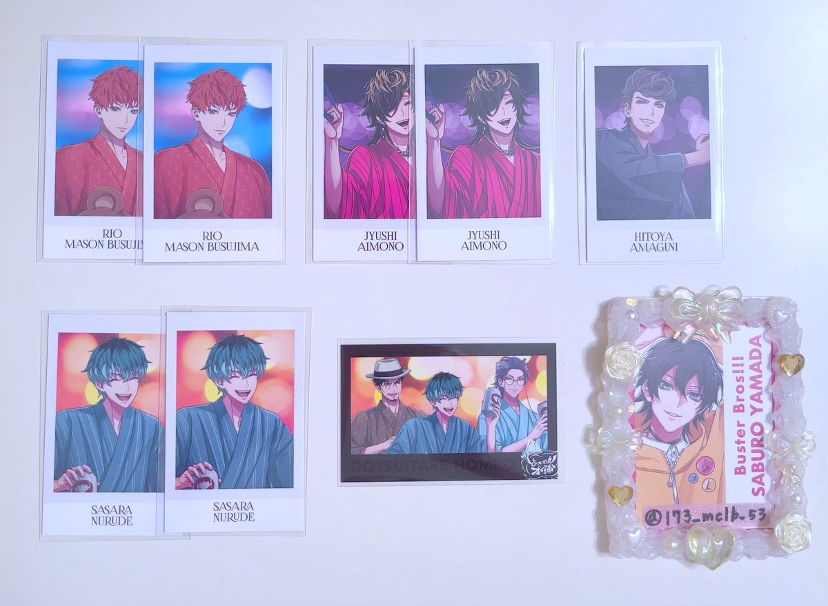 【交換】ヒプマイ 8th Anniversary チェキ風カード

譲: 理鶯2、十四2、獄、簓2、オオサカ
　
求: 三郎

お声かけが重なる場合は纏めて優先

郵送または新宿池袋お手渡し希望。
お気軽にお声かけいただけると嬉しいです✧
どうぞよろしくお願いいたします🫧