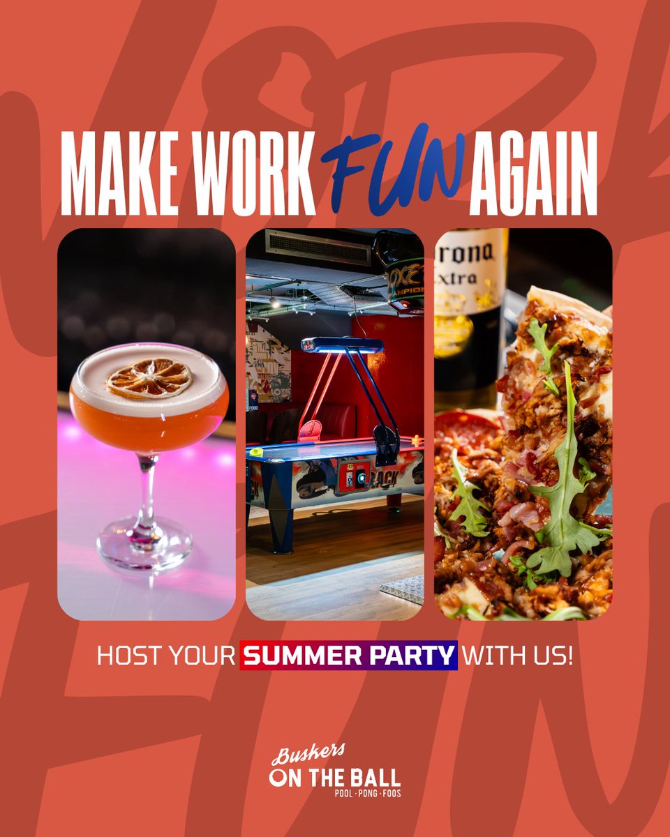 Team night out? Summer sesh?
Buskers On The Ball = pints, games, good food &amp; zero cringe team building. 🎯

Ping pong, pool, shuffleboard, air hockey &amp; arcade fun — all in Temple Bar.

📍 Fleet St, D02 WD51 | ☎️ +353 1 677 3333
👉 buskersontheball.bio.link