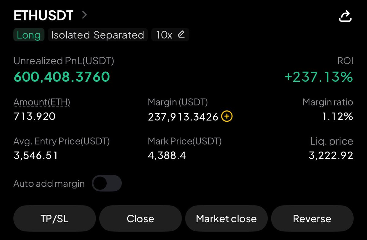 10 days ago I showed you I was in a loss on my #Ethereum trade but that I  was going double down. Now we are in $600k profit. Congratulations if you  watched.