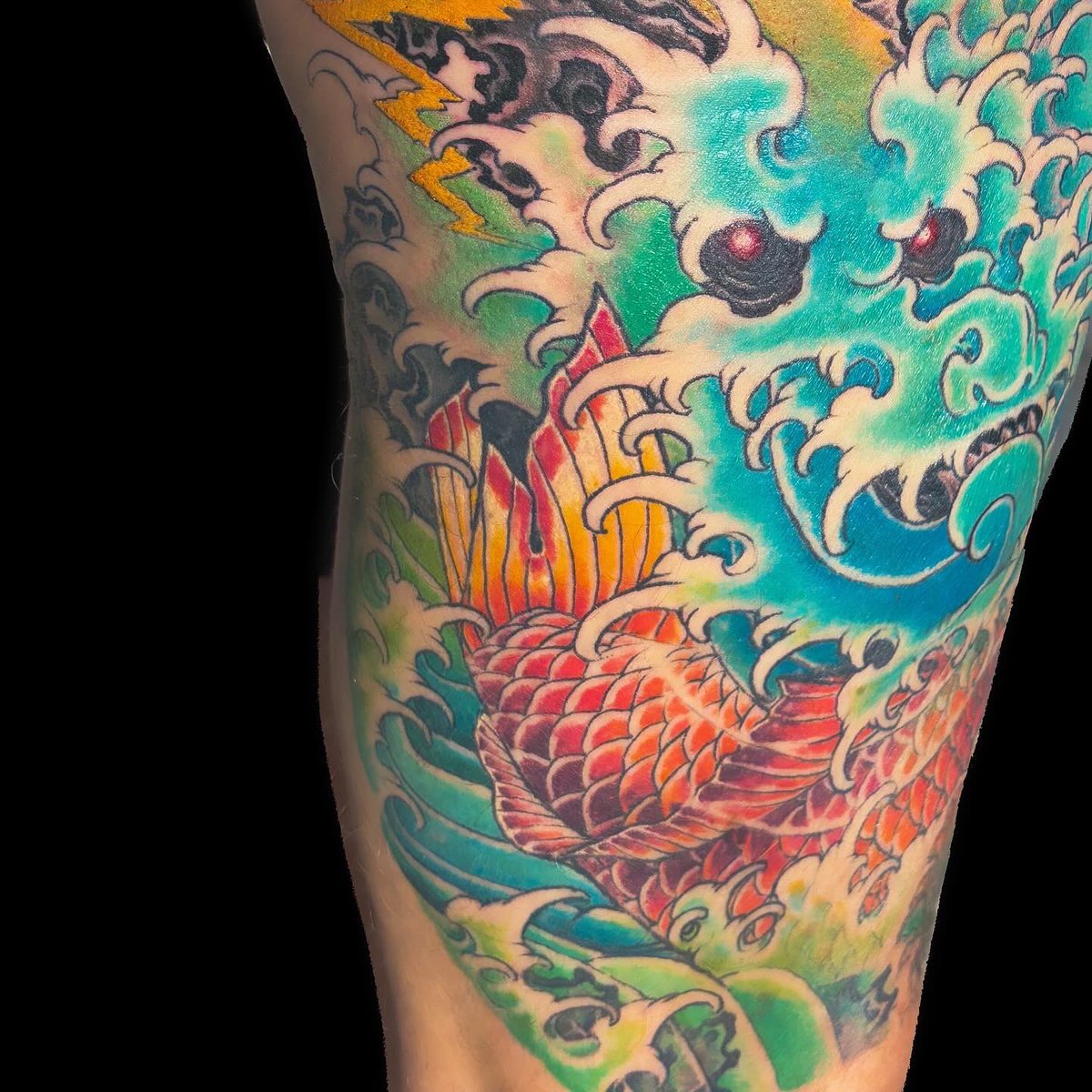 EclipseInkNYC's tweet photo. Water-dragon leg sleeve in progress by Cjay @cjaytattoos7upata is perfect 👌🏼Book your appointment by texting (941) 456-9075 or contact the shop for a free consultation. 🗓️

#japanesetattoo #dragon #ryu #instagood #photooftheday #tattoos #irezumi #legsleeve #foryou #fyp #viral https://t.co/ETxfSgmtfh