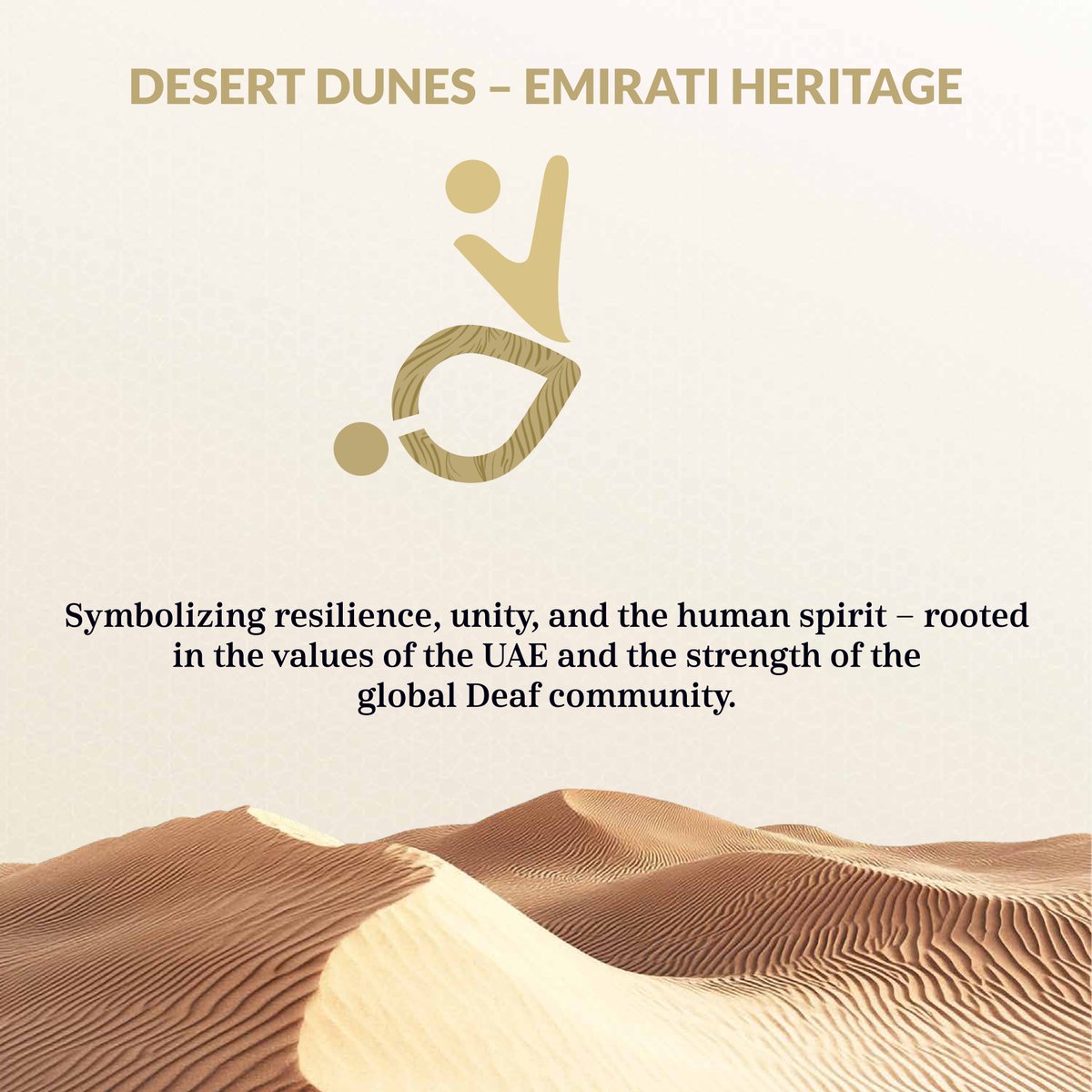 Rooted in the golden sands of the UAE, our logo draws inspiration from the resilience and unity of the desert dunes.

مستوحى من رمال الإمارات الذهبية، يعكس شعارنا قوة ووحدة كثبان الصحراء.