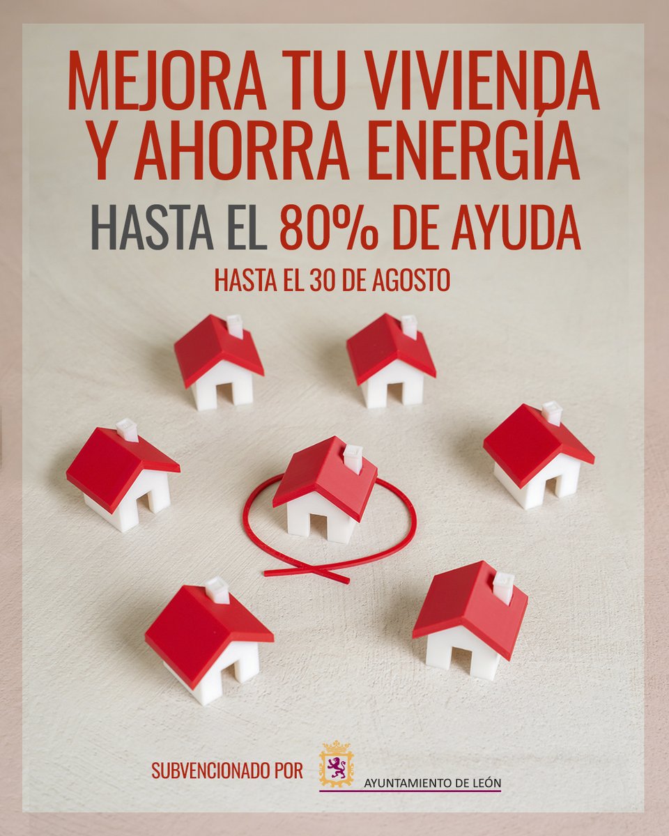 ♻️ Hasta el 80% de ayuda para rehabilitar tu vivienda en León Norte.

San Mamés, La Inmaculada, Cantamilanos, La Asunción, San Esteban y Las Ventas.

📅 Solicita antes del 30 de agosto.
ilruv.es/errp-leon-nort… 

#León #EficienciaEnergética #Subvenciones