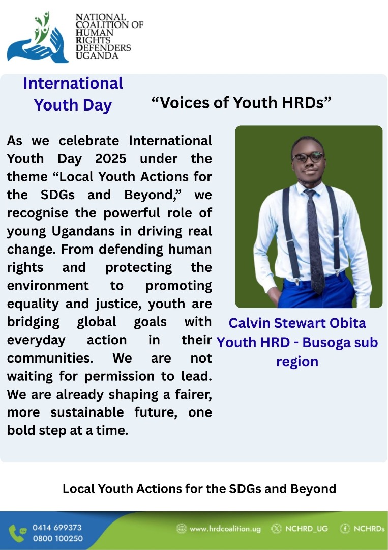 CalvinObita's tweet photo. On #InternationalYouthDay2025, under the theme “Local Youth Actions for the SDGs and Beyond”, we celebrate young Ugandans who are bridging global goals with everyday action. From protecting the environment to defending rights and promoting justice, we are driving change. https://t.co/bgMNzvuOTS