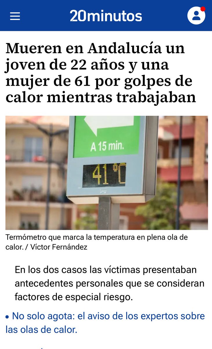 Desde USO lamentamos las 3 muertes por golpe de calor en estos días Recordamos que, por ley, se deben adoptar medidas preventivas como cambiar el horario, reducir la jornada o suspender la actividad. #PRL
#conelcalornosejuega