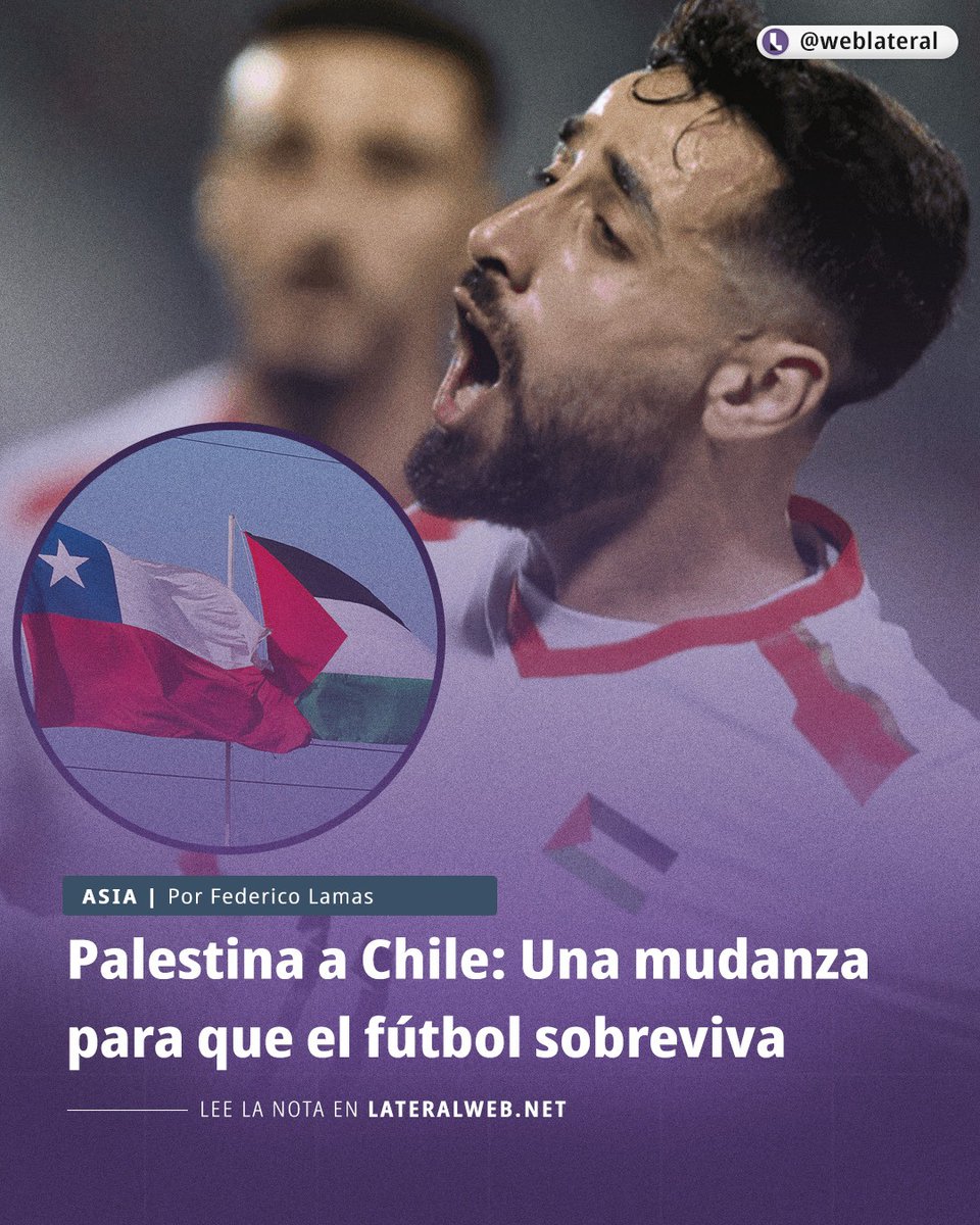 LateralWeb (@weblateral) on Twitter photo 🇵🇸 La federación de Palestina anunció que trasladará la base de operaciones de su seleccionado a Chile, ante la imposibilidad de desarrollar actividades deportivas en su país luego de la invasión de Israel.
Por <a href="/Fglamas/">Fede Lamas</a>
lateralweb.net/otras-noticias… 🇵🇸 La federación de Palestina anunció que trasladará la base de operaciones de su seleccionado a Chile, ante la imposibilidad de desarrollar actividades deportivas en su país luego de la invasión de Israel.
Por <a href="/Fglamas/">Fede Lamas</a>
lateralweb.net/otras-noticias…