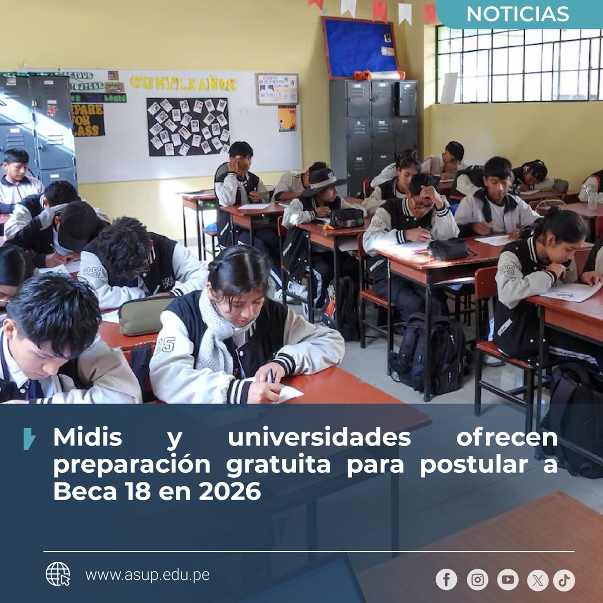 🔵 #Noticias
MIDIS Y UNIVERSIDADES OFRECEN PREPARACIÓN GRATUITA PARA POSTULAR A BECA 18 EN 2026👈📖

✅La iniciativa del programa Juntos beneficiará a escolares y egresados en situación de vulnerabilidad de cara al Examen Nacional de Preselección del Pronabec - Minedu

El