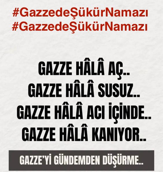Henüz savaş bitmedi ama dualarımız zafer için yükseliyor. #GazzedeŞükürNamazı