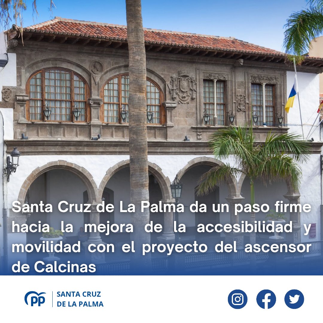 PPsclapalma's tweet photo. 🚧♿️ Santa Cruz de La Palma avanza en accesibilidad: 

Se licita el proyecto del ascensor urbano de Calcinas (49 m de desnivel), con paradas en LP-202, Av. El Puente y C/ Cajita Blanca

📅 Plazo: 19/08 | 💰 32.000 €
ℹ️ https://t.co/7OiiaK0wIU
#SomosCapital https://t.co/iLTzjGpVz5