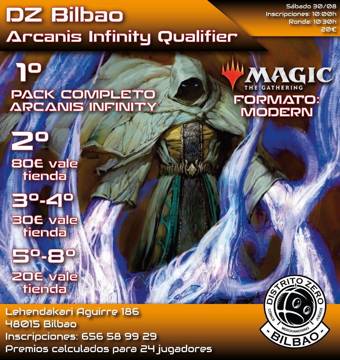 🗓️ DZ BILBAO ARCANIS INFINITY QUALIFIER 🗓️

Tu pase al Arcanis Infinity está a una victoria de distancia. Compite este sábado 30 de Agosto en nuestra tienda de Bilbao y gana la experiencia Arcanis o un montón de premios en vales de tienda. ¡Apuntate cuanto antes!
