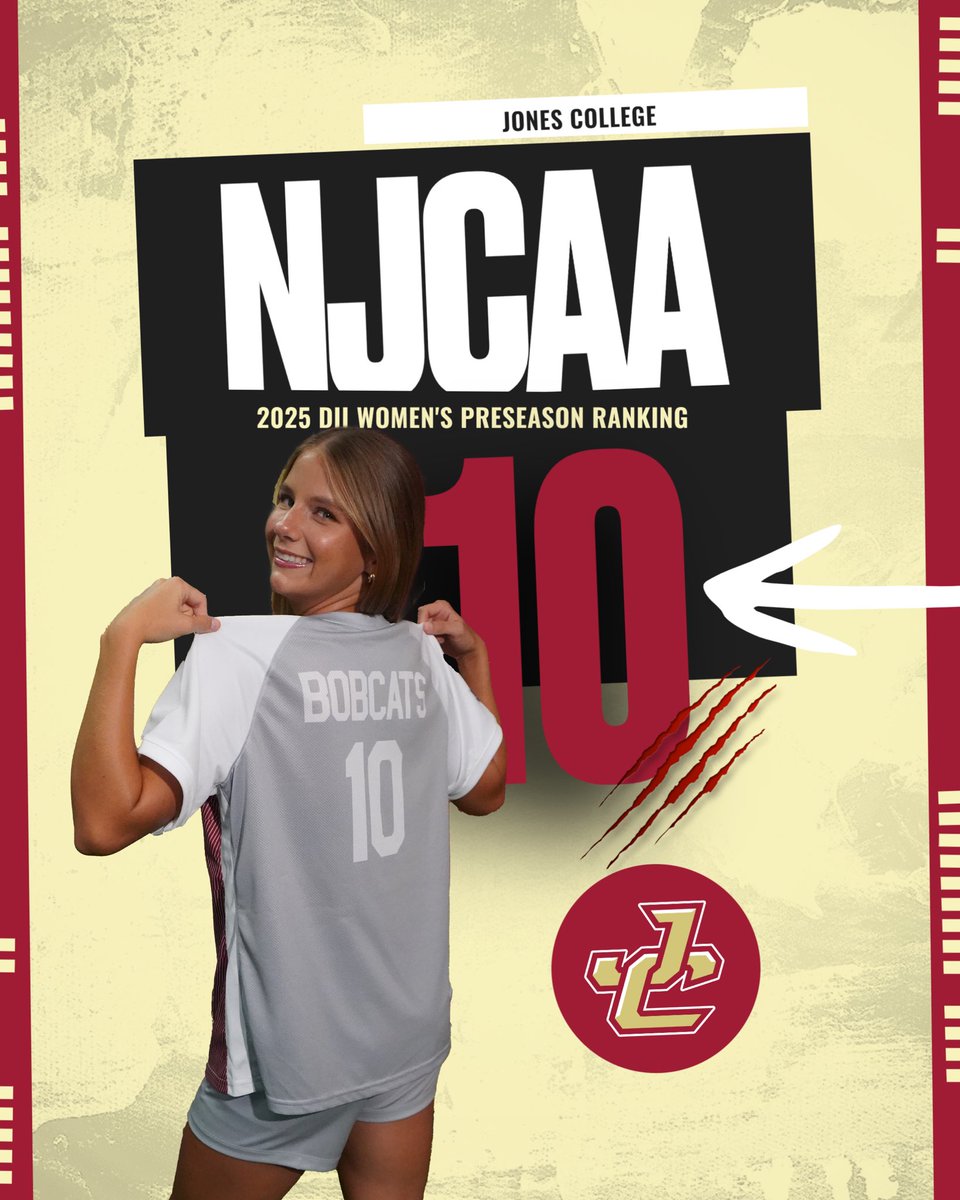 Jones College Athletics (@jc_bobcats) on Twitter photo Jones College opens the season in familiar territory, the <a href="/NJCAA_Soccer/">NJCAA Soccer</a> Top 10. Jones College opens the season in familiar territory, the <a href="/NJCAA_Soccer/">NJCAA Soccer</a> Top 10.