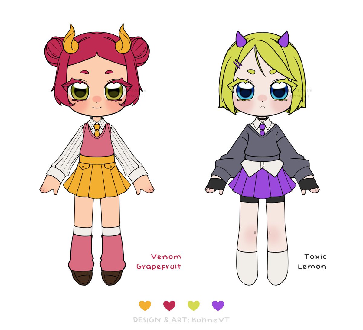 ✧˖° New Adoptables ✧˖°
Meet my School Girl Demons — Venom Grapefruit and Toxic Lemon ♡

Cute on the outside… but with a little devilish charm hiding inside ˚₊· ͟͟͞͞➳♡

✧ DM me to adopt your favorite ♡₊˚ෆ

#Adoptables #OC #ArtSale #VTuberModel