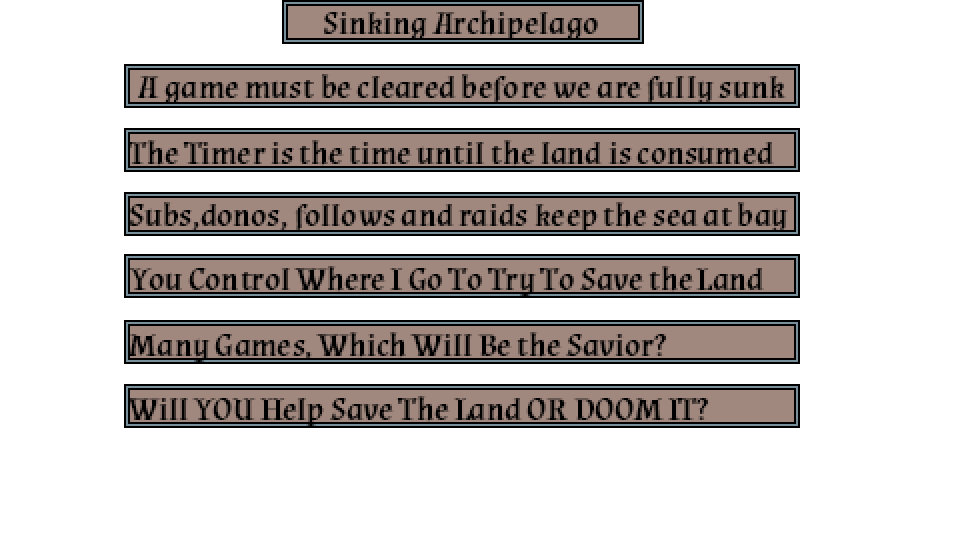 Sinking Archipelago part 2 coming at you! last time we made some headway into most of the games and cracked a fair few of them wide open, i know i said we would start the super metroid part today but given the timer im going to chase things i know i can leverage.

#vtuber