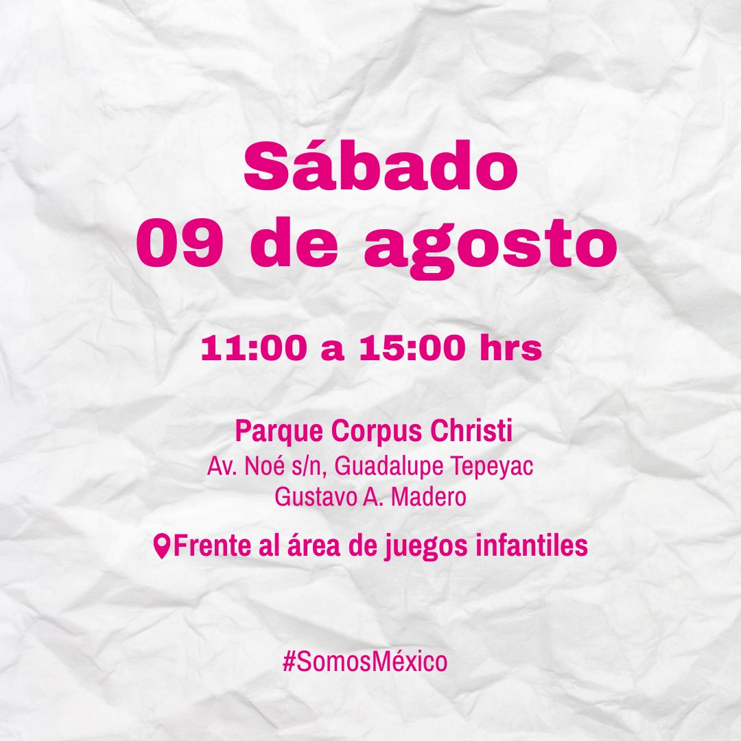 RicardoParadaR's tweet photo. 📢Participa en la Jornada de Afiliación Ciudadana
El 09 y 10 de Agosto

📍Parque Corpus Christi
📍Deportivo Azcapotzalco 
📍Reforma 222
Te esperamos a partir de las 11:00 am

Por el México que queremos https://t.co/RAImteFv4s