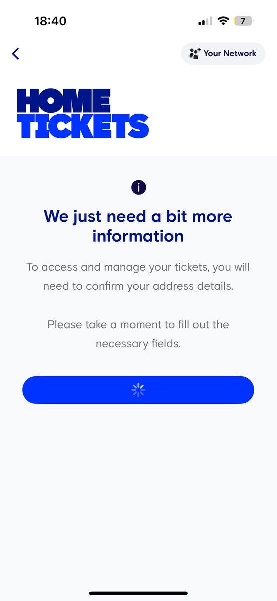 Anyone else getting this recurring issue when trying to access the season tickets portal on the app?

Had this issue for the past week now, unable to access tickets, tried adding address and still no solution