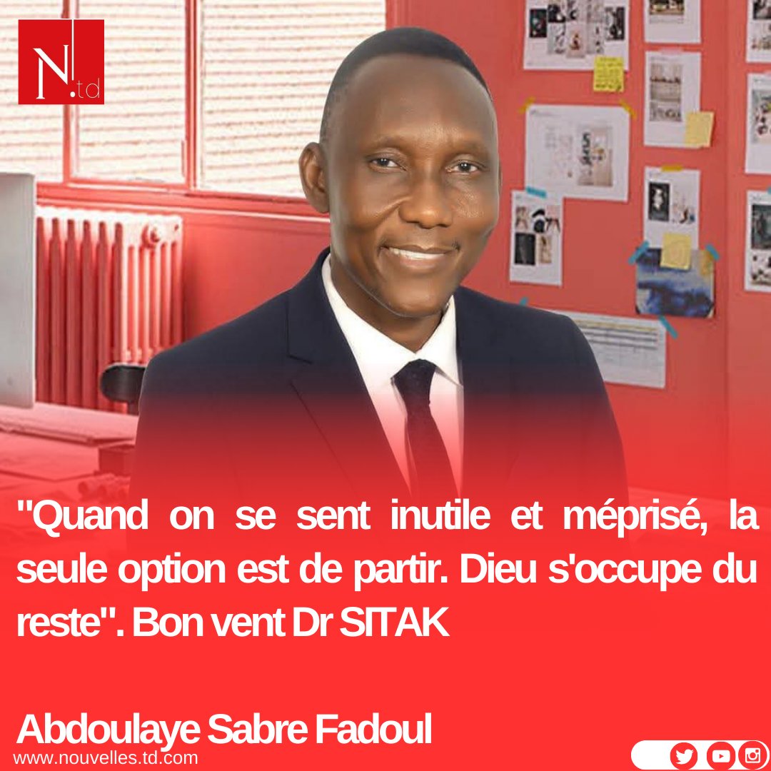 Démission du vice-président du parti <a href="/TransTchad/">Les Transformateurs</a>. Selon des sources au sein du parti , il est frustré par la désignation de Bedoumra kordjé pour diriger les affaires.