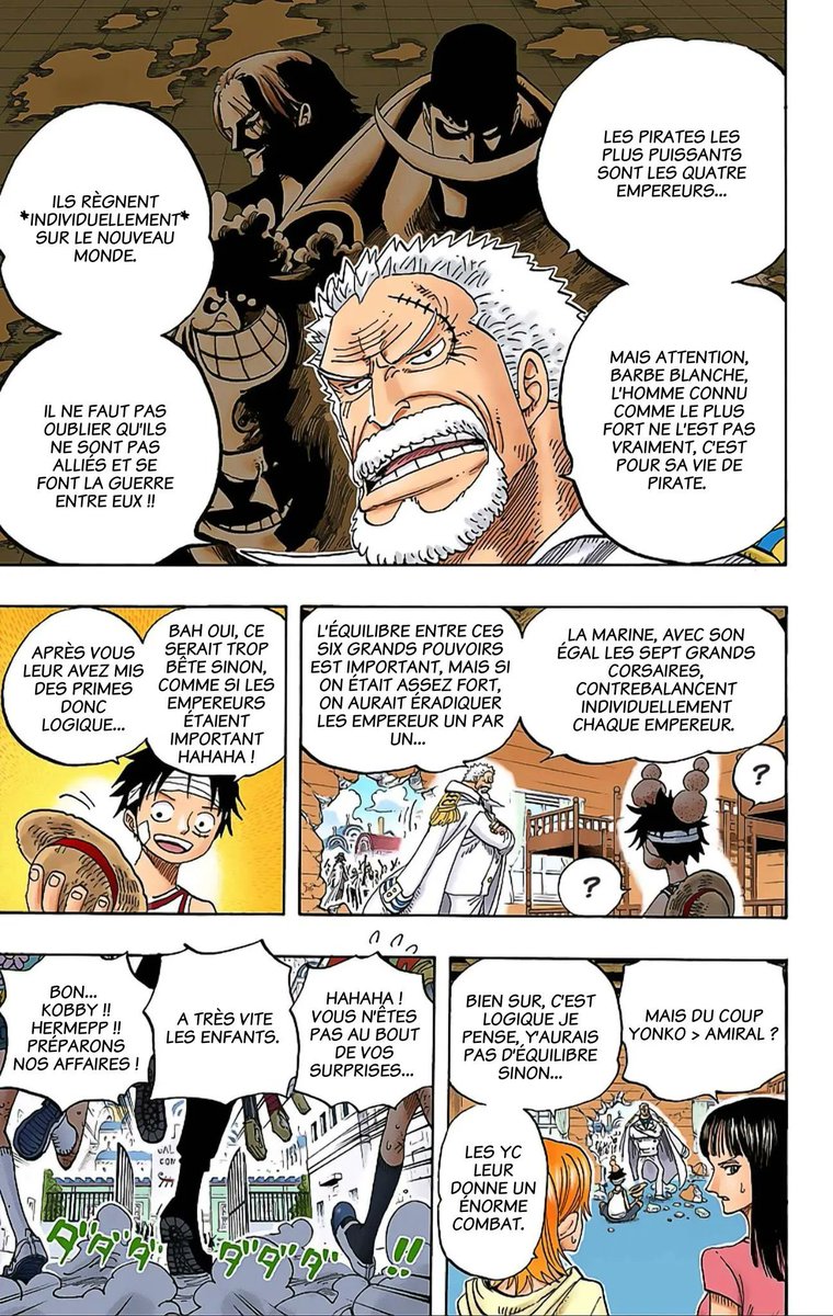 L’équilibre des puissances expliqué par Garp… mais des gens pensent que la Marine = 4 équipages Yonko 😂😂😂😂😂