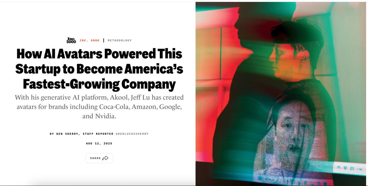 From side hustle to America’s #1 fastest-growing private company.

Meet Jiajun “Jeff” Lu, Akool’s founder &amp; CEO. After stints at Microsoft, Apple, and Google, Jeff took a leap—building Akool’s full AI video stack on just 8 GPUs. Today, our hyper-realistic AI avatars power