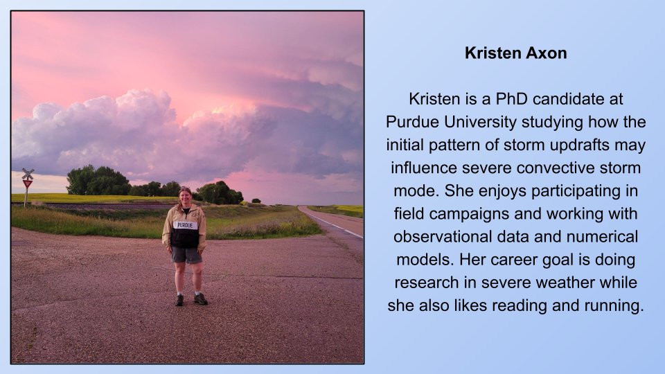 We're highlighting the student members of our committee! Up this week is Kristen Axon: