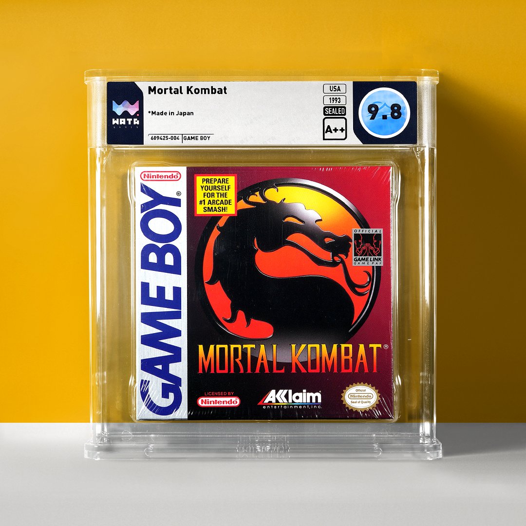 A sealed 1993 Game Boy Mortal Kombat with a 9.8 A++ grade? That’s almost a flawless victory. This classic fighting game was so successful, it led to many sequels, spin-offs, and adaptations. And it’s one of the titles that prompted the federal government to create the