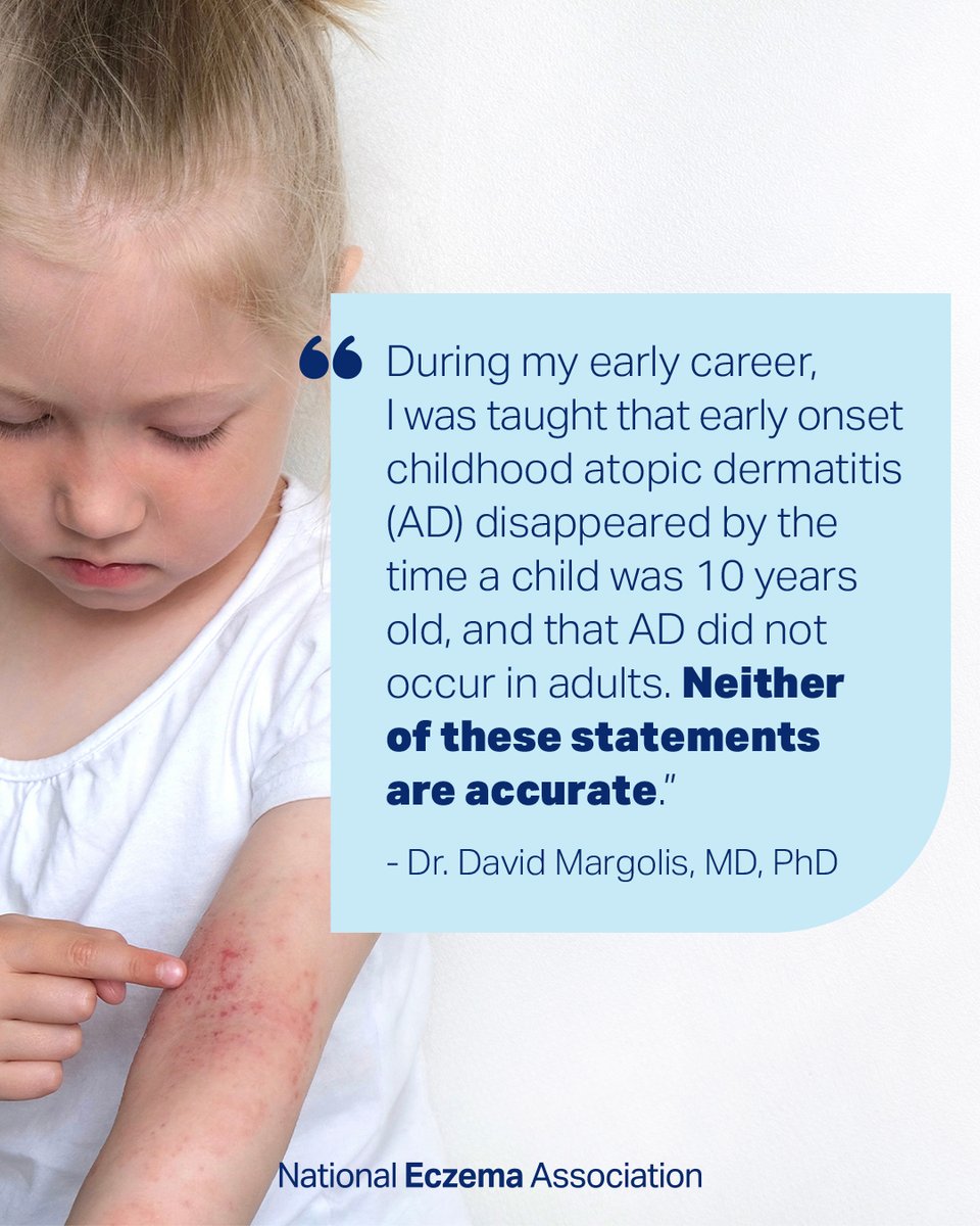 "You’ll outgrow it" is everyone’s least-favorite saying about #eczema. But is it actually true? 

nationaleczema.org/blog/atopic-de…

#AtopicDermatitis #DiseasePersistence #ChronicIllness #ChronicDisease #PredictiveModels #EczemaResearch #GetEczemaWise #UnhideECZEMA