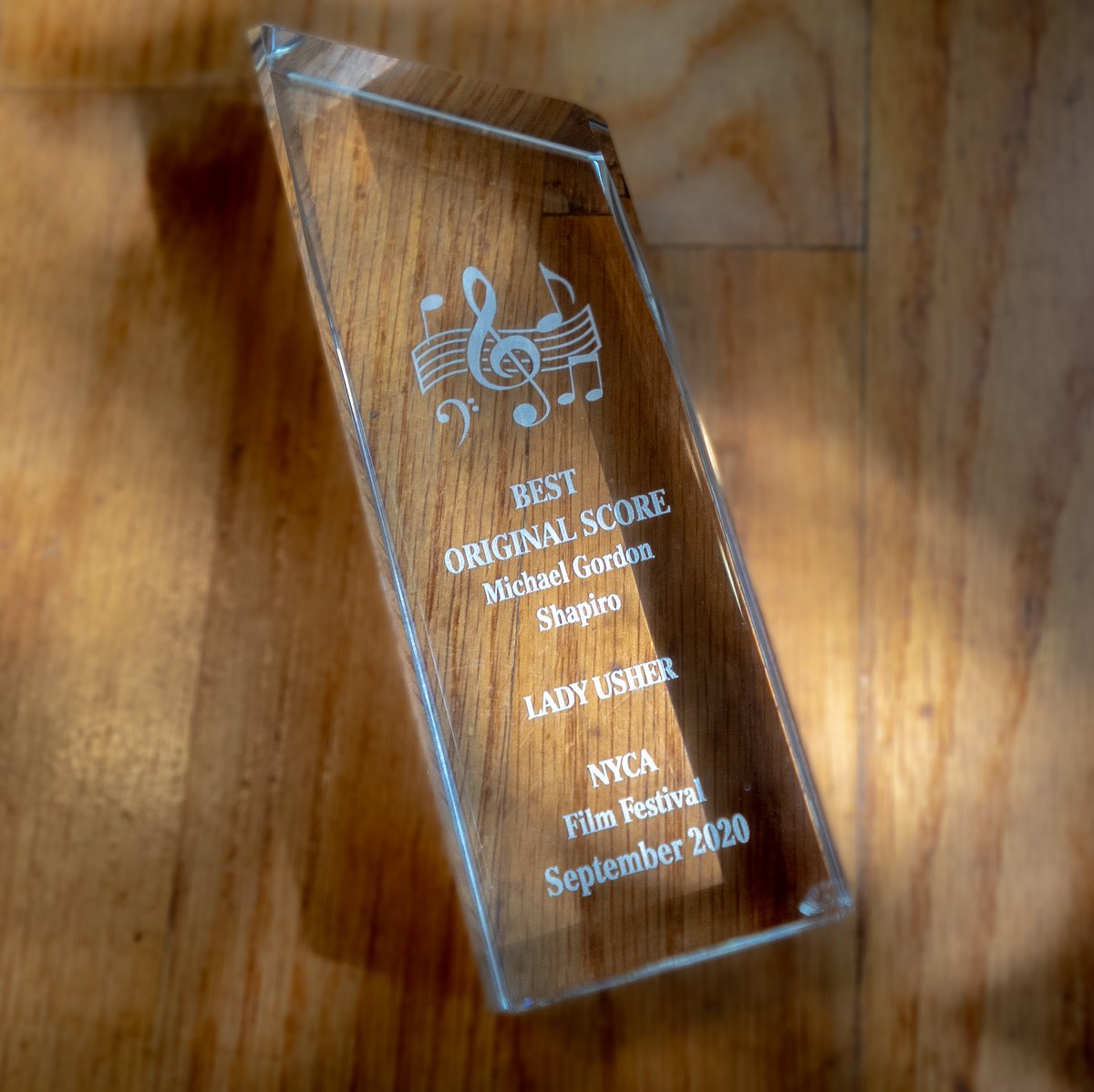 Filmmaker George Adams recently cleaned house in prep for a move to Spain, unearthing this trophy, which he kindly sent my way. I am indebted to filmmakers like George who spring for live musicians in their film scores.