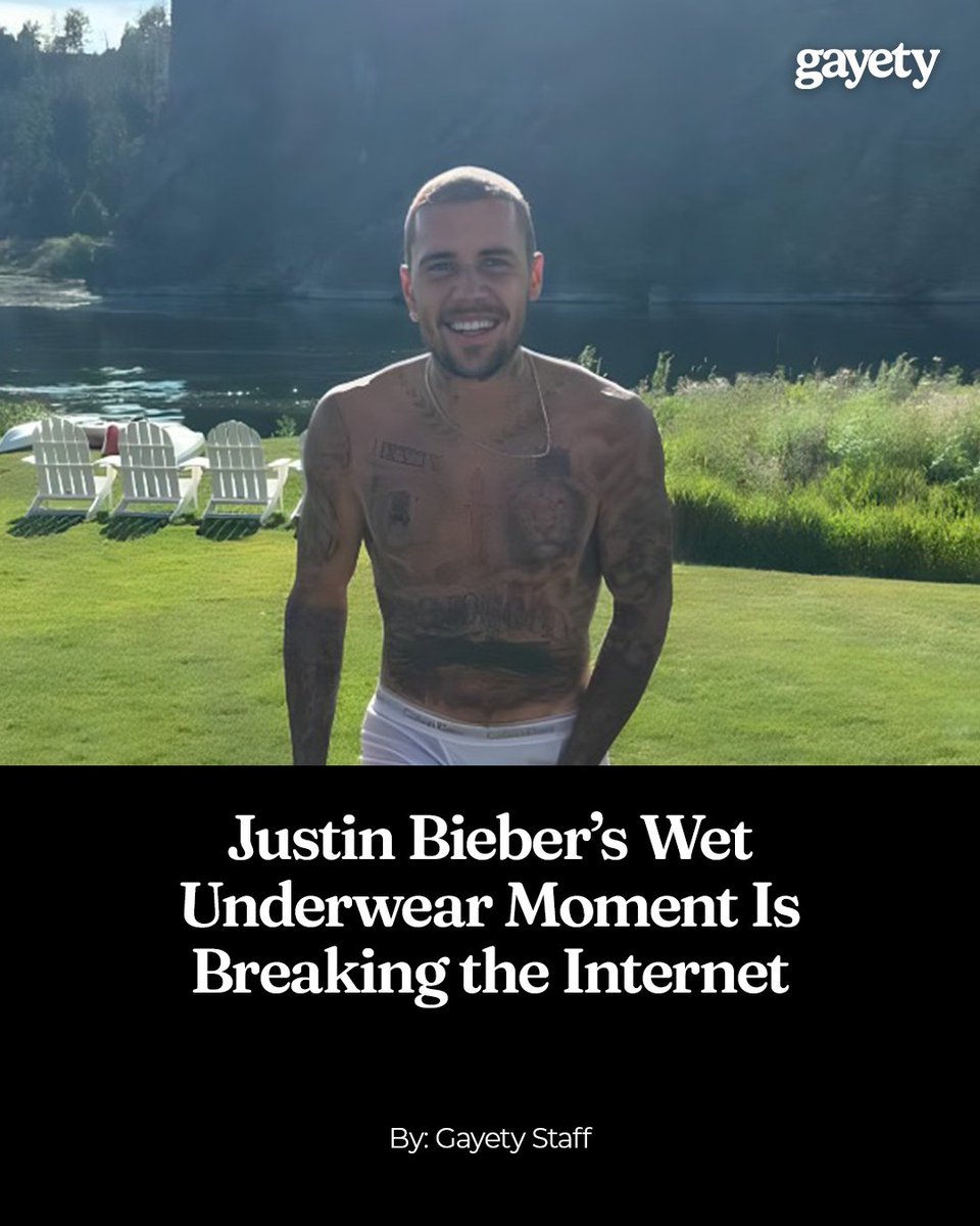 #JustinBieber just took "wet and wild" to a whole new level 🌊👀 White boxer briefs. Soaking wet. Boots on. Need we say more?

🔗: gayety.com/justin-bieber-…