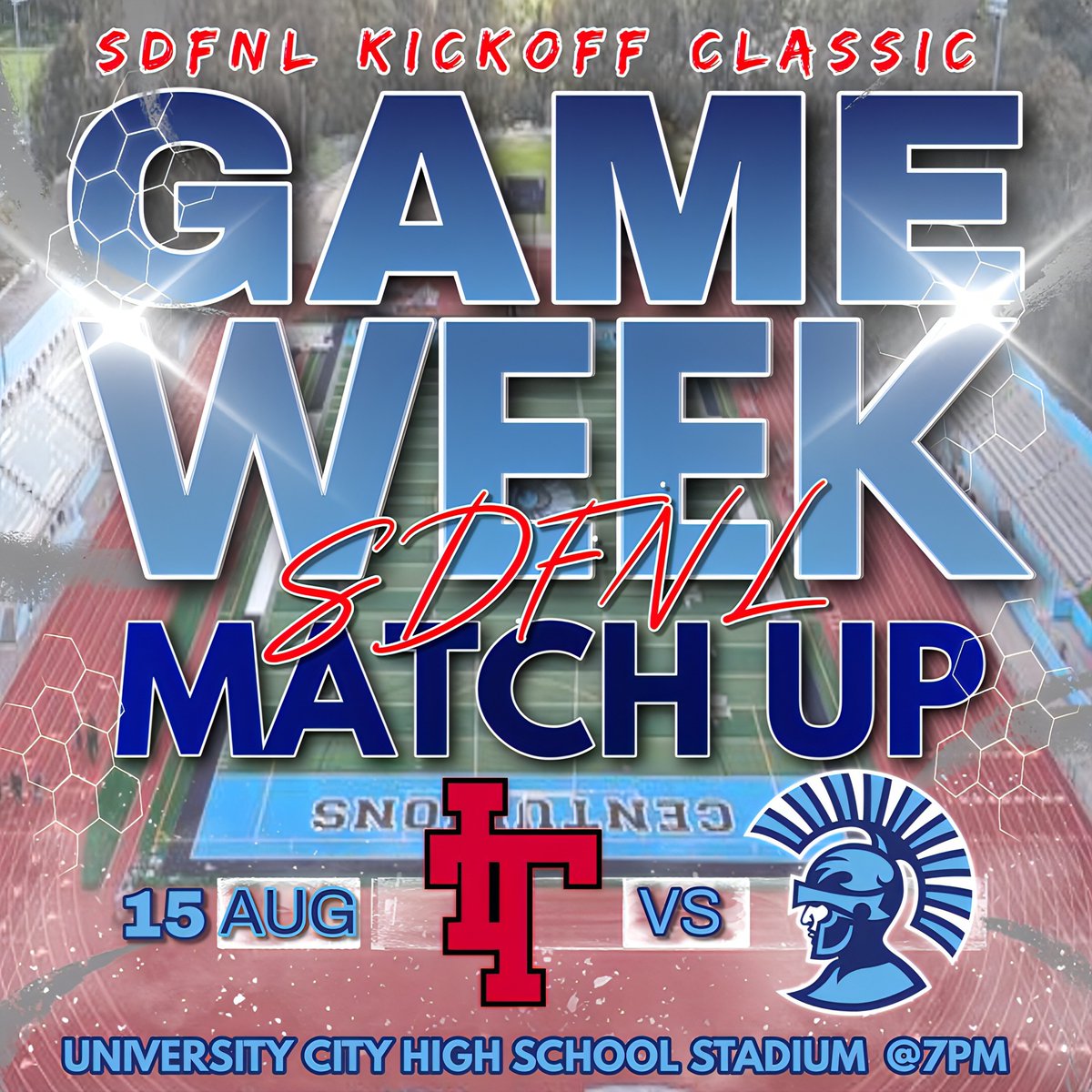 Football is back! Your UC Centurions have an SDFNL Kickoff Classic  match-up vs. Imperial Tigers. Please come out and show love to your Cents this Friday night. Help the Jacob and Cushman San Diego Food Bank by bringing one can good or more for admission #UCityFootball 🙌🏽