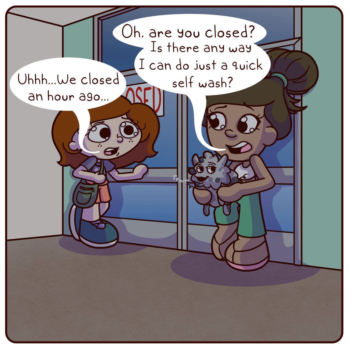 LittleMeComix's tweet photo. Not so closed minded ๐ค๐๐Please be mindful of closing times folks๐
#Adultlife #closingshift #comics #EarsandTails
#littleanimatedme #originalcomic #PetGrooming #SelfwashSunday #webcomicsofinstagram #workdaylife https://t.co/O7GSPQBfdQ