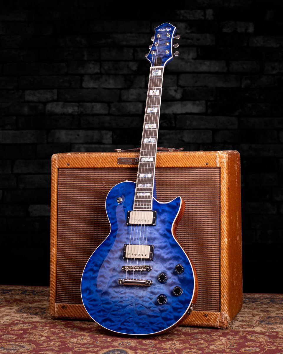 Our latest Master Built Elite is this incredible Quilted Maple Blue Burst with a matching head plate and back plates plus a flame maple neck!