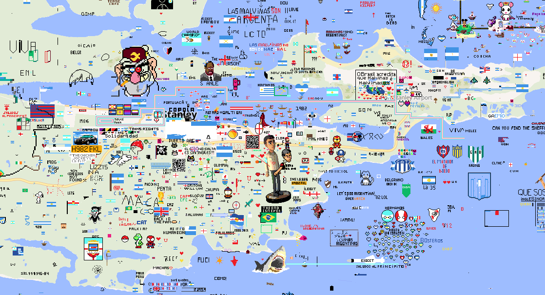 El Wplace de Puerto Argentino, Islas Malvinas hoy: