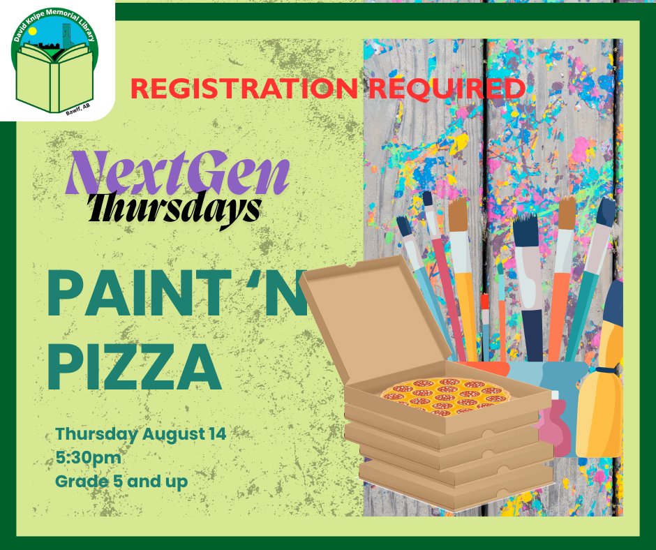 BawlfLibrary's tweet photo. We’re wrapping up Next Gen Thursdays with mini masterpieces and a pizza party! Paint a tiny canvas and chill with snacks and friends.

Registration is required!!!

August 14 @ 5:30 pm 

#SRP2025 #SummerReading #whodoesntwantpizzaandpainting #lastweek #minimasterpieces #library https://t.co/chosqyPC7E