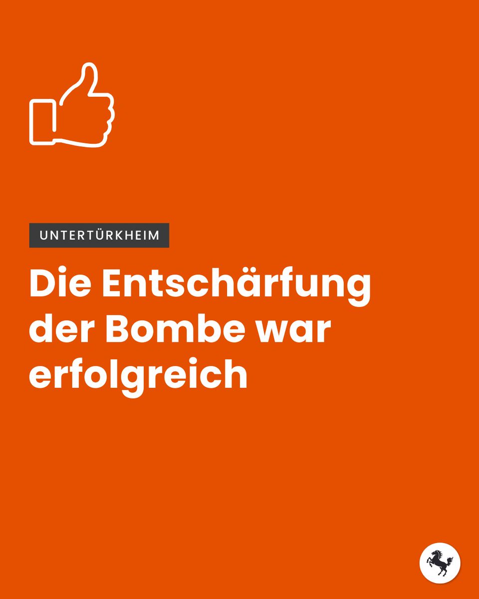 stuttgart_stadt's tweet image. Update zum #Bombenfund in #Untertürkheim:
Die #Entschärfung war erfolgreich! Damit können die Anwohnerinnen und Anwohner zurück in ihre Wohnungen.

Vielen Dank an alle Einsatzkräfte vor Ort.