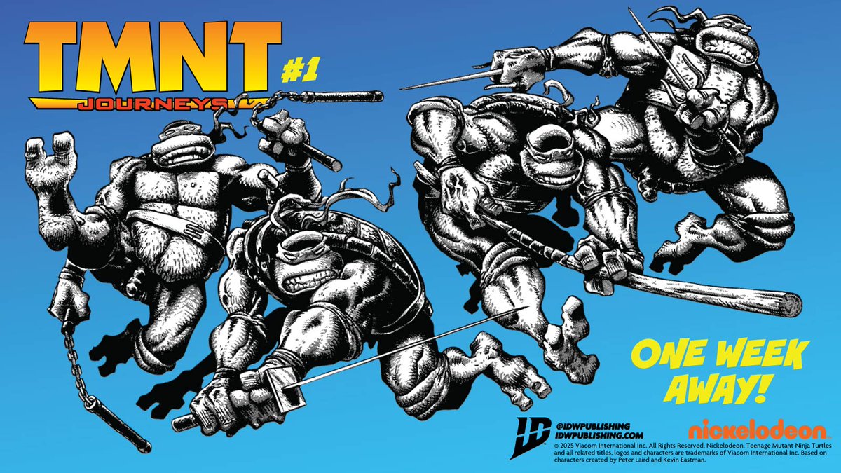 The #Turtles are facing off against new, frightening dangers.

Meanwhile, April &amp; #CaseyJones prepare for a new baby.

And #MasterSplinter trains with #ShadowJones.

#TMNTJourneys #1 is at LCS next week!

#Reprints #TMNTcomics #MirageStudios