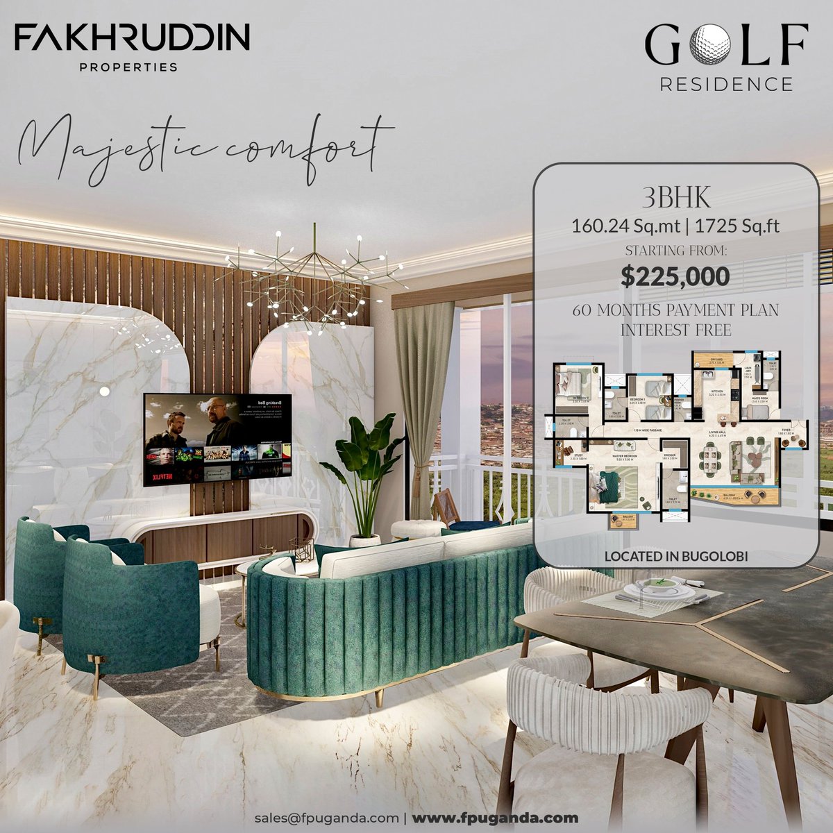 fpuganda's tweet photo. GOLF RESIDENCE β³ IN BUGOLOBI.
#GolfResidence is a metropolis #landmark now selling. #GolfResidence Towers ππΏ inπBugolobi. A true epitome of #home ownership personalized for you to live #exceptionally π.
Available in 2, 3 & 4 #bedroom options.
π: https://t.co/G4Q9Hms1ap
π²: 0703860112 | 0773222936
#Condominium #apartments #RealEstate